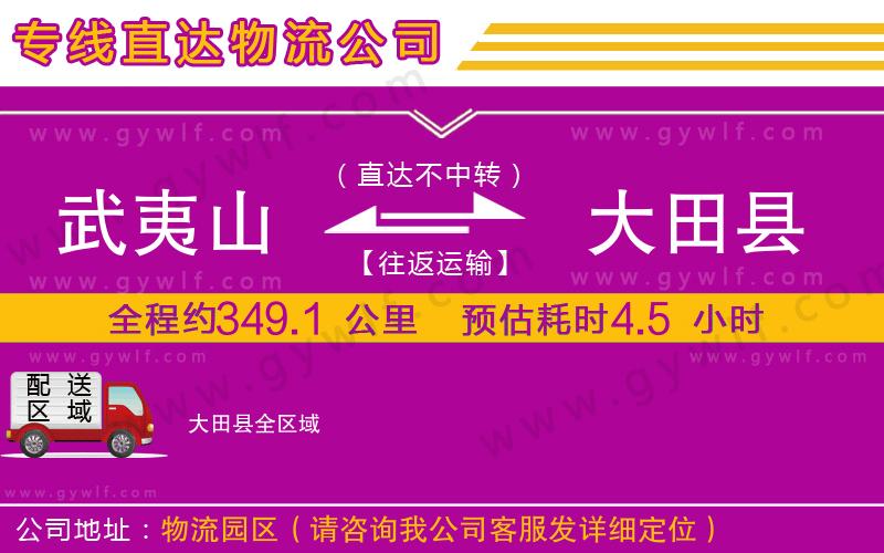 武夷山到大田縣物流公司