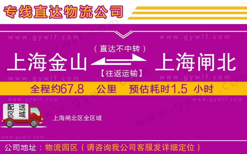 上海金山區(qū)到上海閘北區(qū)物流公司