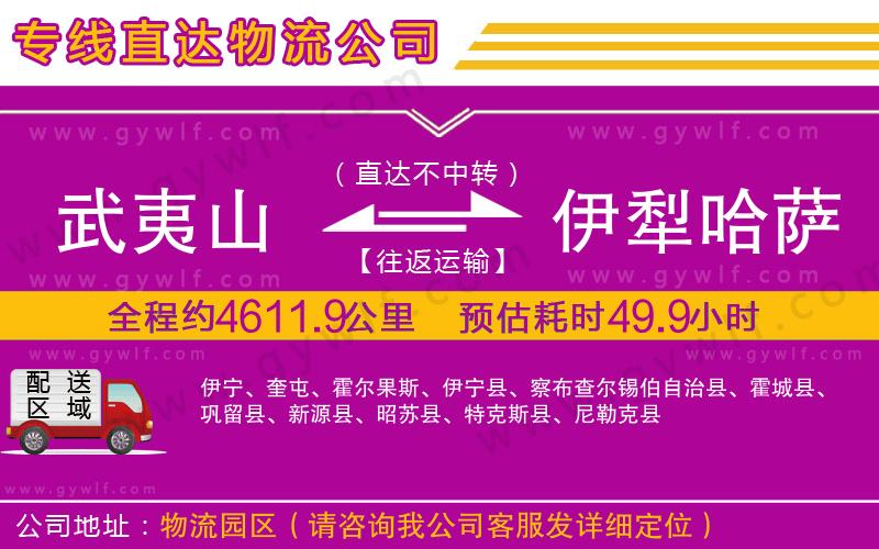 武夷山到伊犁哈薩克自治州物流公司