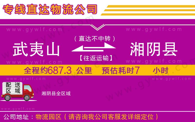 武夷山到湘陰縣物流公司