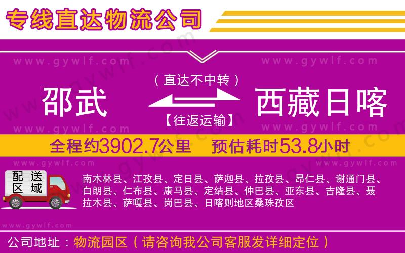 邵武到西藏日喀則地區(qū)物流公司