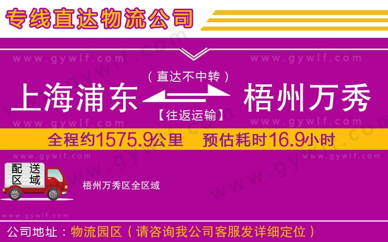 上海浦東區(qū)到梧州萬(wàn)秀區(qū)物流公司