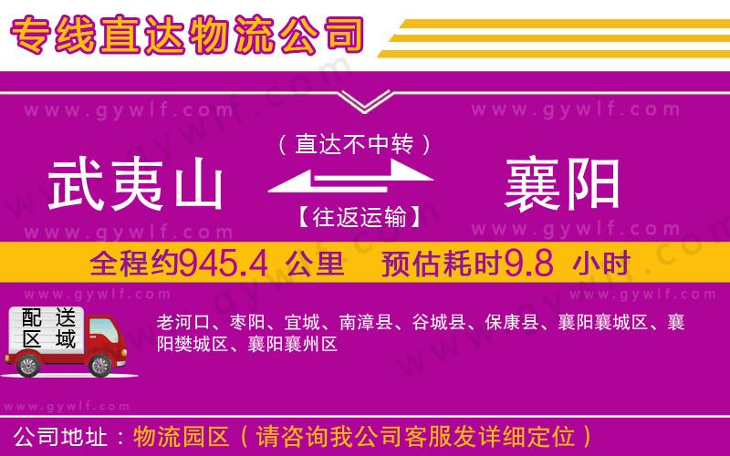 武夷山到襄陽物流公司