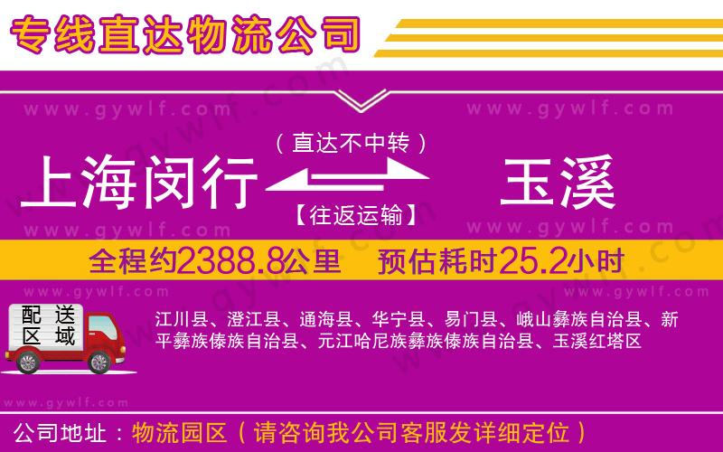 上海閔行區(qū)到玉溪物流公司