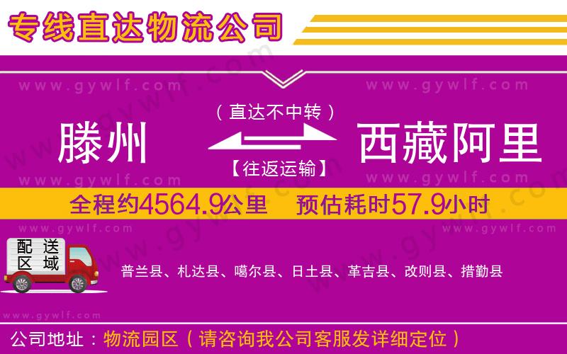 滕州到西藏阿里地區(qū)物流公司