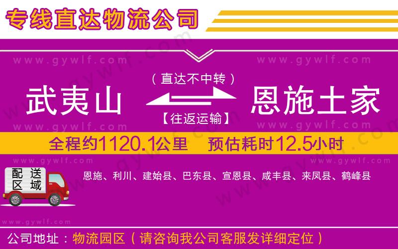 武夷山到恩施土家族苗族自治州物流公司