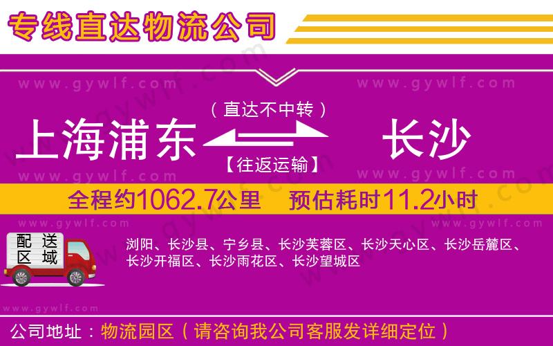上海浦東區(qū)到長(zhǎng)沙物流公司