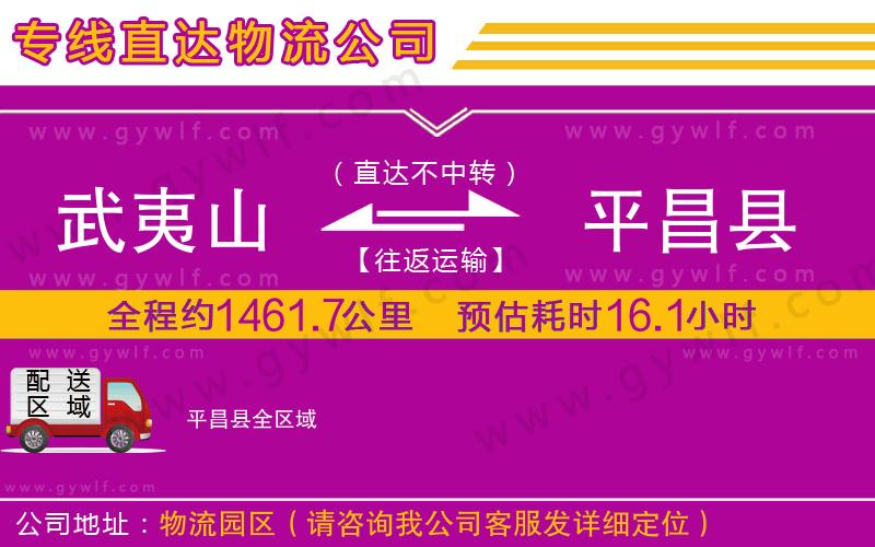 武夷山到平昌縣物流公司