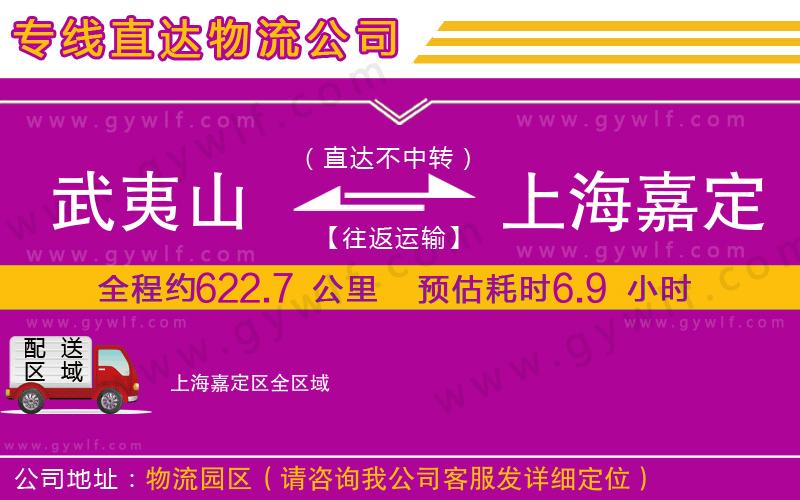 武夷山到上海嘉定區(qū)物流公司
