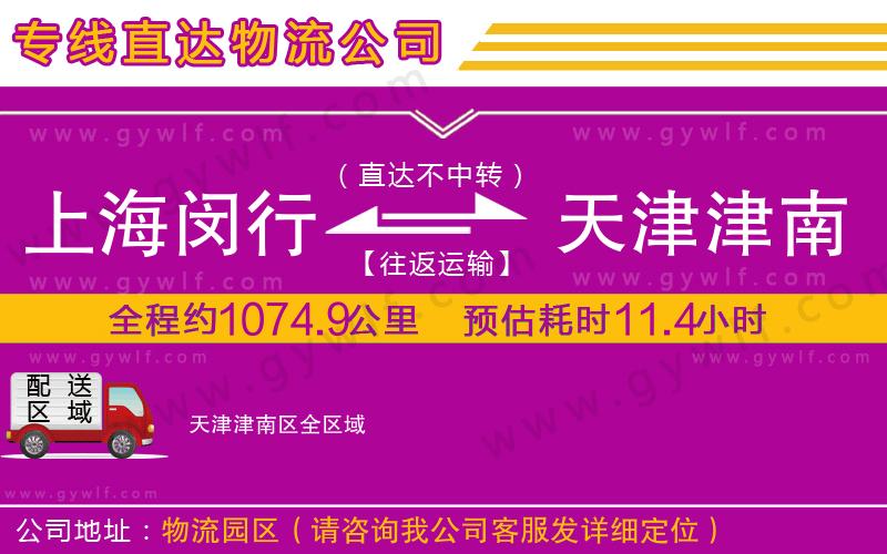 上海閔行區(qū)到天津津南區(qū)物流公司