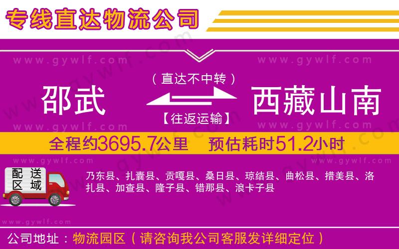 邵武到西藏山南地區(qū)物流公司