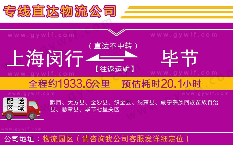 上海閔行區(qū)到畢節(jié)物流公司