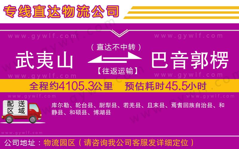 武夷山到巴音郭楞蒙古自治州物流公司