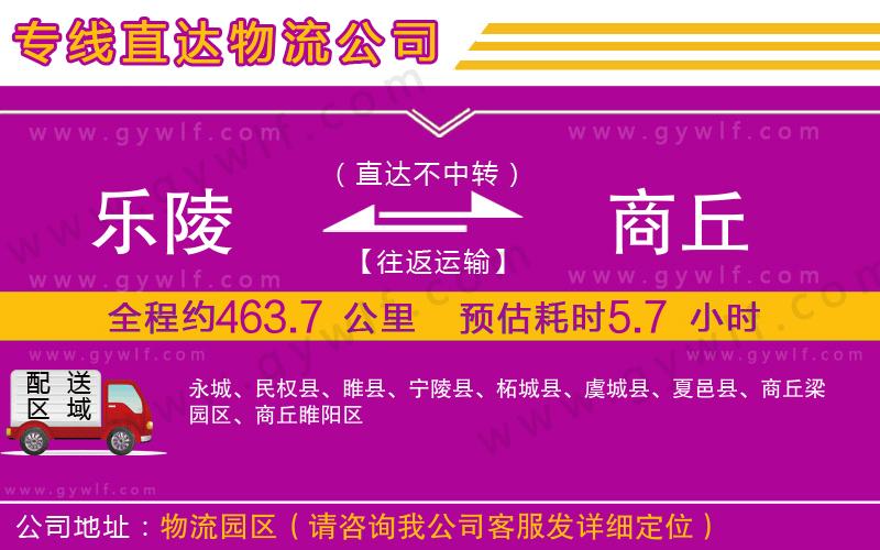 樂陵到商丘物流公司