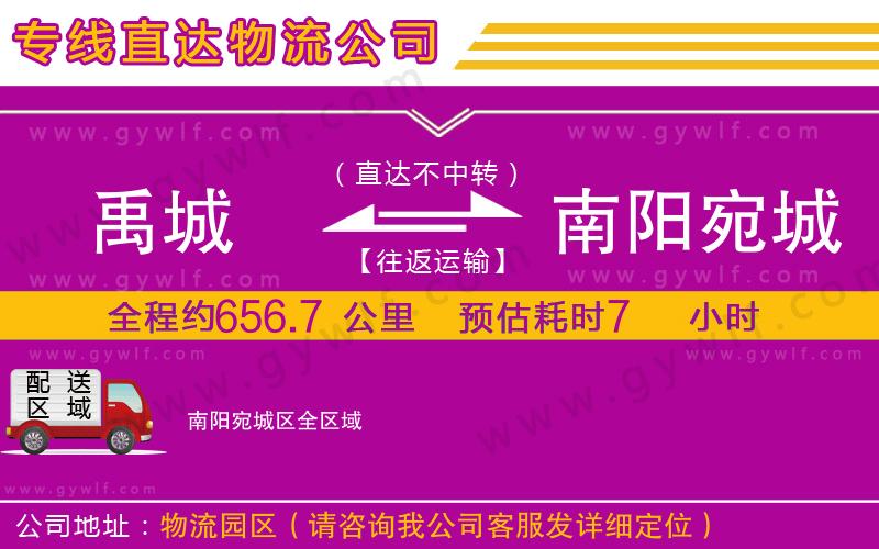 禹城到南陽宛城區(qū)物流公司