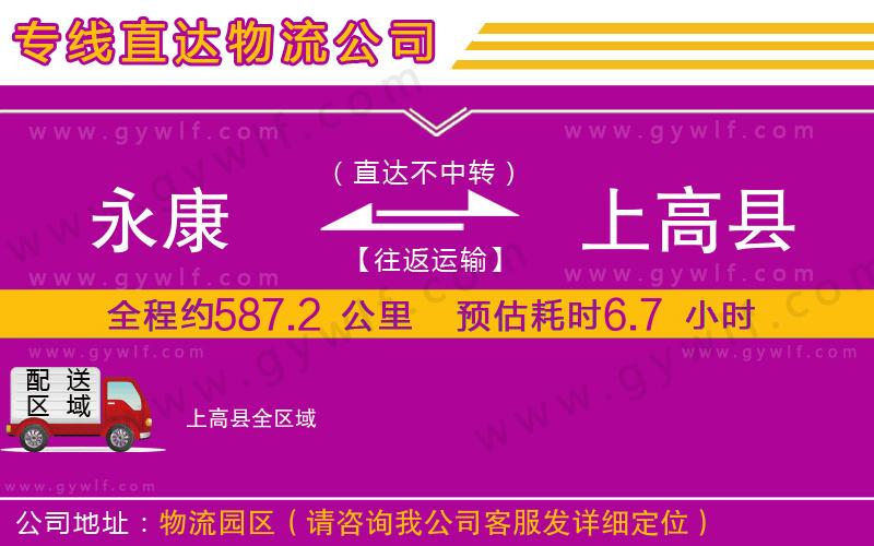 永康到上高縣物流公司