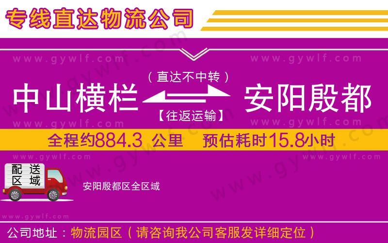 中山橫欄到安陽殷都區(qū)物流公司