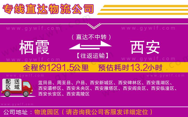 棲霞到西安物流公司