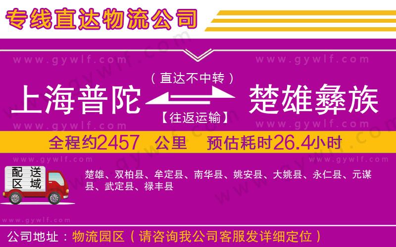 上海普陀區(qū)到楚雄彝族自治州物流公司