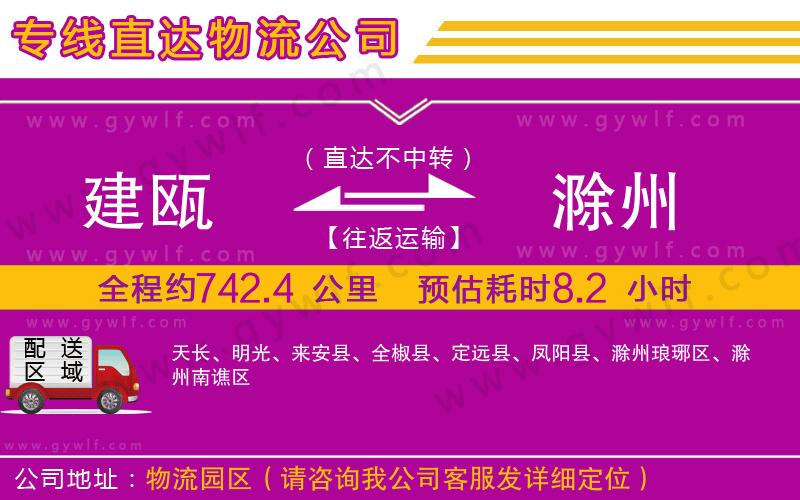 建甌到滁州物流公司