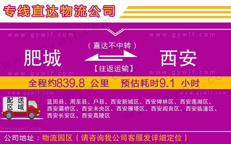 肥城到西安物流公司