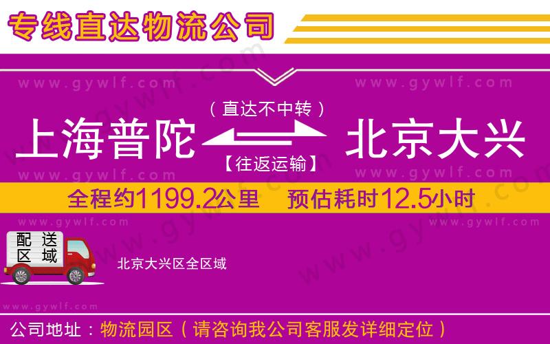 上海普陀區(qū)到北京大興區(qū)物流公司