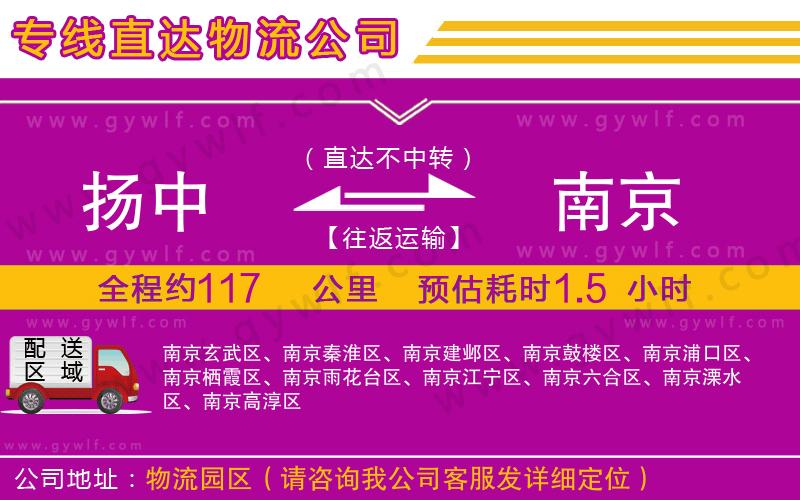 揚(yáng)中到南京物流公司