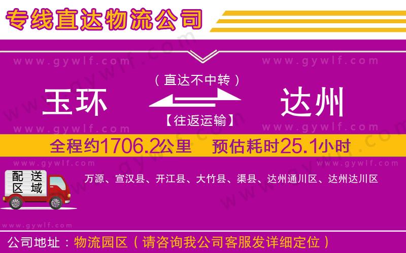 玉環(huán)到達州物流公司