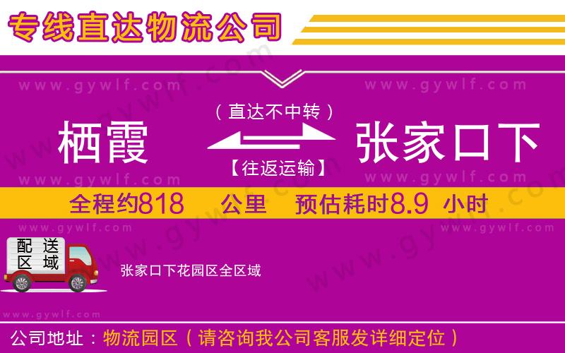 棲霞到張家口下花園區(qū)物流公司