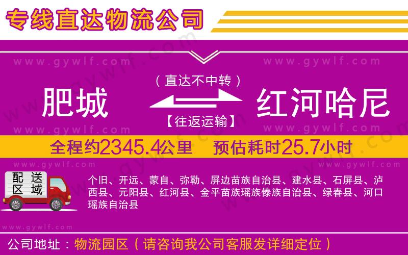 肥城到紅河哈尼族彝族自治州物流公司