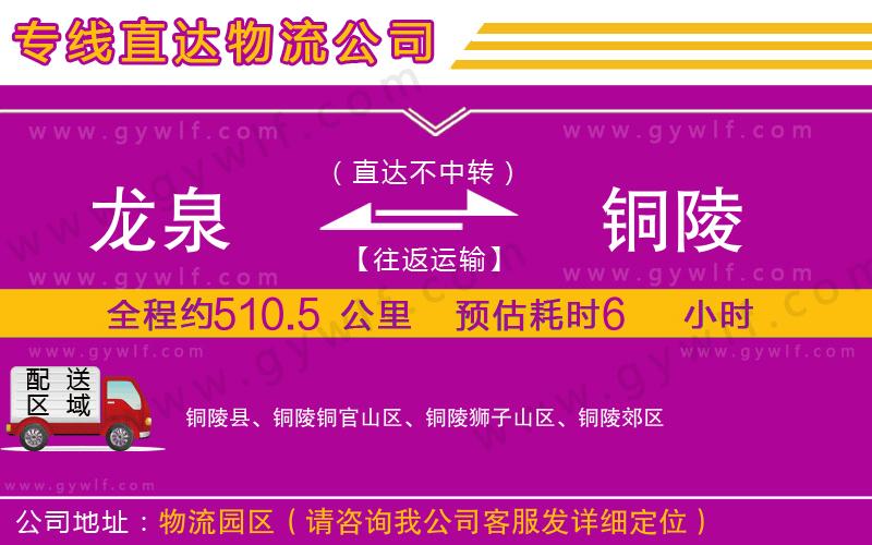 龍泉到銅陵物流公司