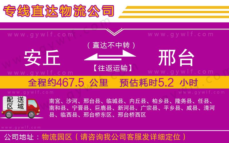 安丘到邢臺(tái)物流公司