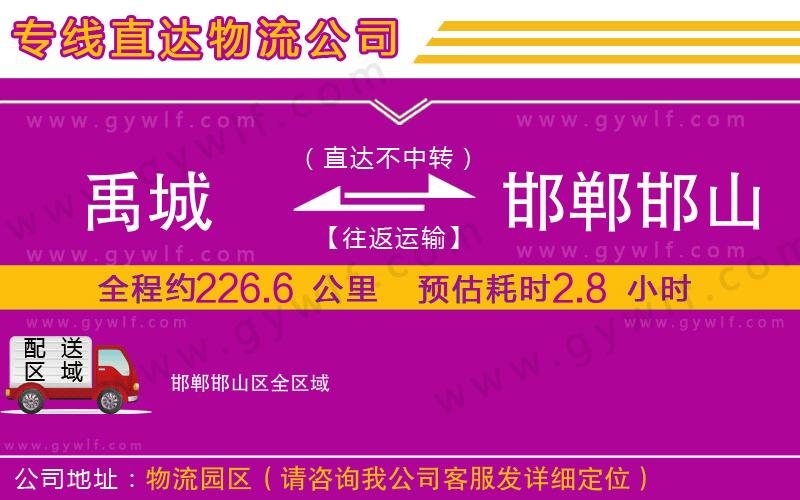 禹城到邯鄲邯山區(qū)物流公司