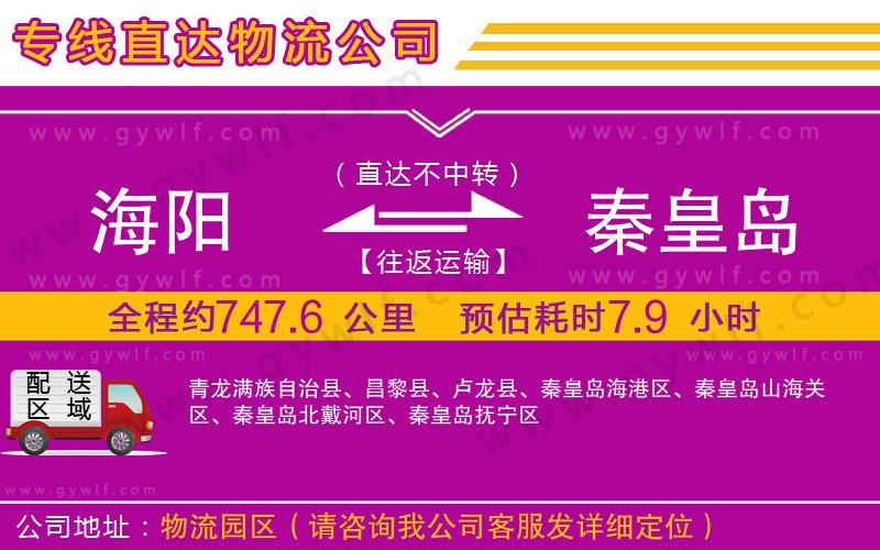 海陽到秦皇島物流公司