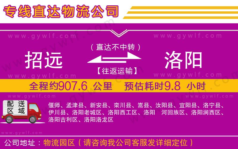 招遠到洛陽物流公司