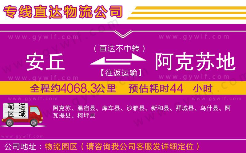 安丘到阿克蘇地區(qū)物流公司