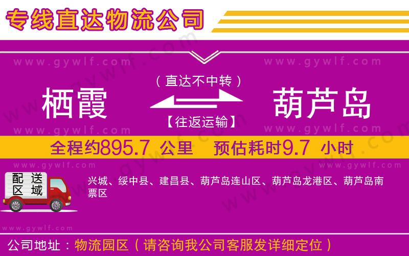 棲霞到葫蘆島物流公司