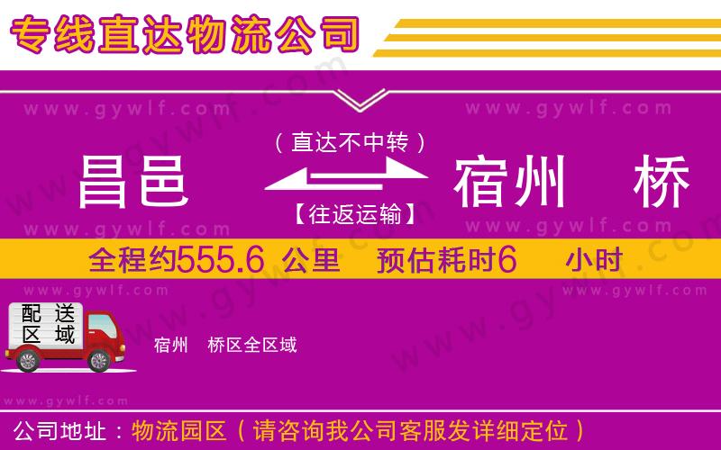 昌邑到宿州埇橋區(qū)物流公司