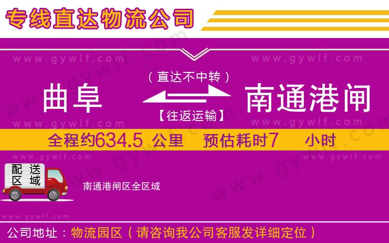 曲阜到南通港閘區(qū)物流公司