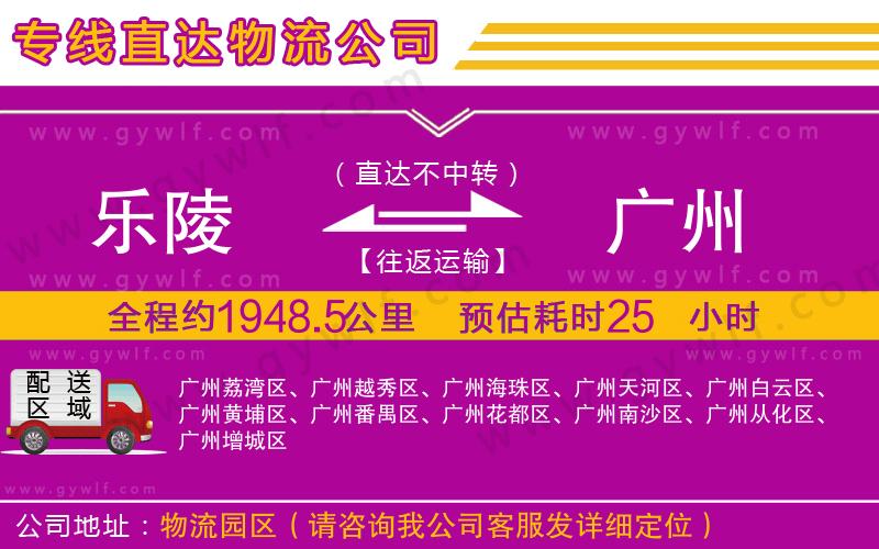 樂陵到廣州物流公司