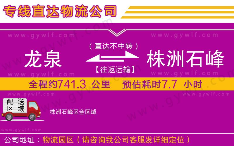 龍泉到株洲石峰區(qū)物流公司