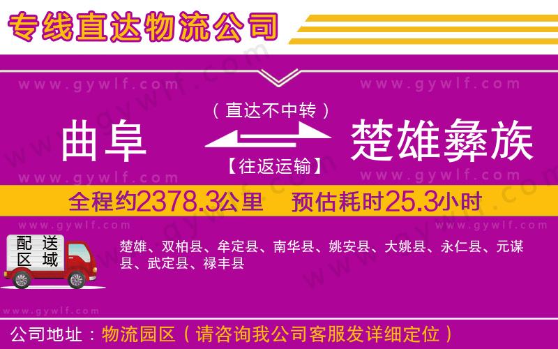 曲阜到楚雄彝族自治州物流公司