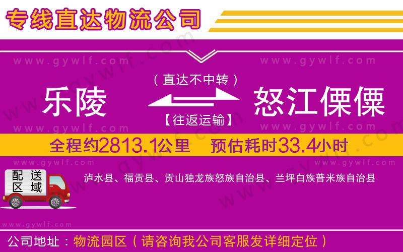 樂陵到怒江傈僳族自治州物流公司