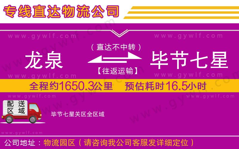 龍泉到畢節(jié)七星關(guān)區(qū)物流公司